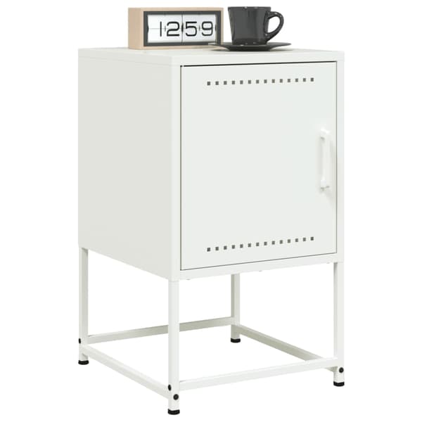 vidaXL Sängbord 2 st vit 36x39x60,5 cm stål