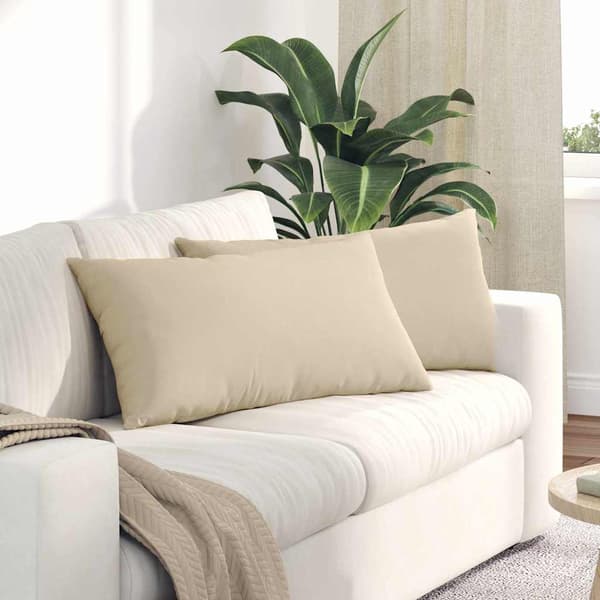 vidaXL Soffkuddar 2 st Kräm 80 x 40 cm tyg