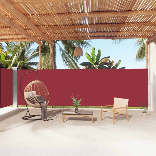 vidaXL Uttrekkbar sidemarkise 180x1000 cm rød