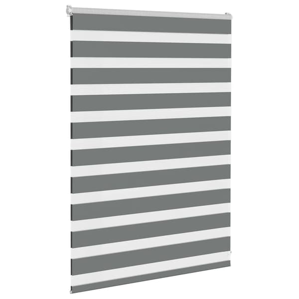 vidaXL Rullgardin zebra mörkgrå 110x100 cm tyg bredd 105,9cm polyester