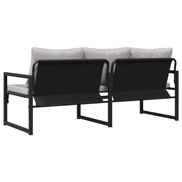 vidaXL Trädgårdsmöbler med kudde Ljusgrå 180 x 72,5 x 71 cm Polyester