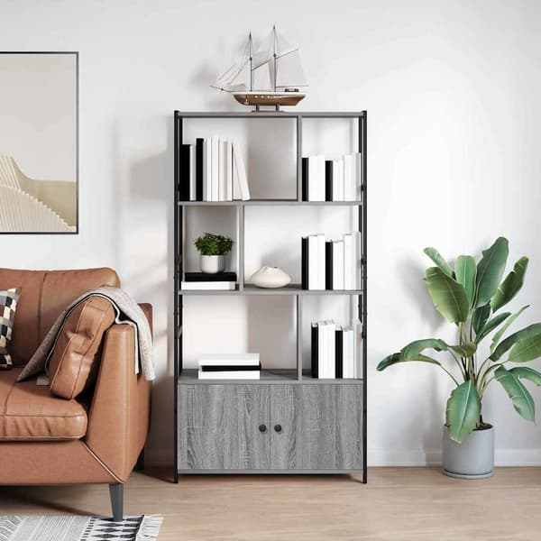 vidaXL Hyllsystem Grå sonoma 80 x 30 x 155,5 cm Konstruerat trä