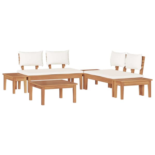 vidaXL Hagesofa Set 3 pcs Brun og Krem