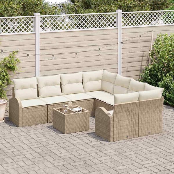 vidaXL Trädgårdsoffset Beige 55 x 55 x 37 cm konstrotting