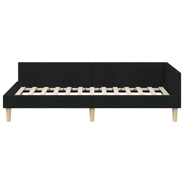 vidaXL Hörnssängram Svart 100 x 200 cm tyg