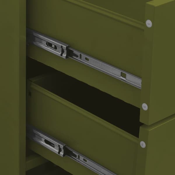 vidaXL Kommode olivengrønn 80x35x101,5 cm stål
