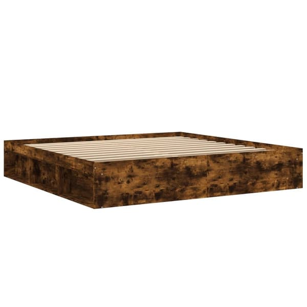 vidaXL Sengeramme røkt eik 200x200 cm