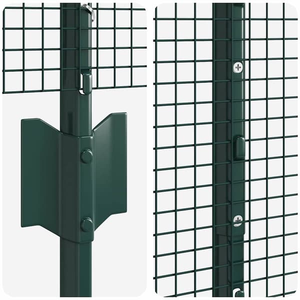 vidaXL Stängsel med stolpe Grön