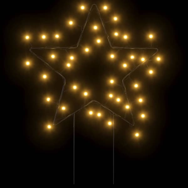 vidaXL Julelysdekorasjon med pigger 3 stjerner 50 LED 29 cm