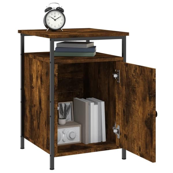 vidaXL Nattbord røkt eik 40x42x60 cm konstruert tre