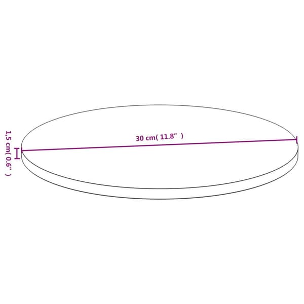 vidaXL Bordplate Ø30x1,5 cm bambus