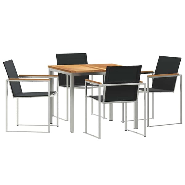 vidaXL Trädgårdsmöbelset 5 pcs Brun Massivt teakträ