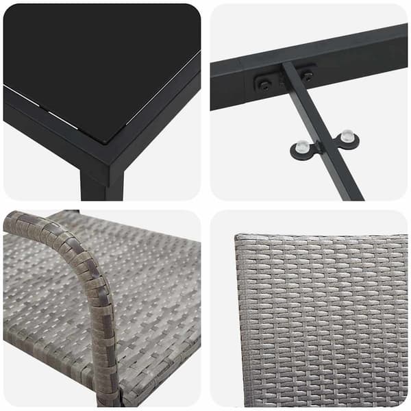 vidaXL Hage Spisegruppe med pute 3 pcs Grå polyrotting