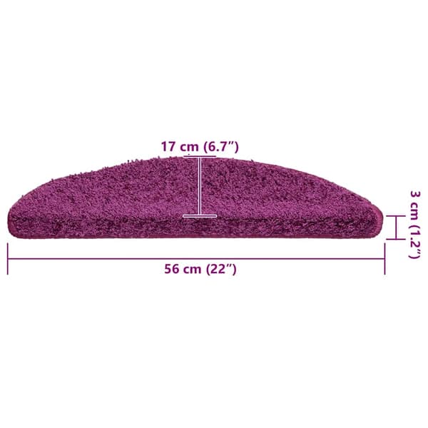 vidaXL Trappmattor 30 st violett 56x17x3 cm