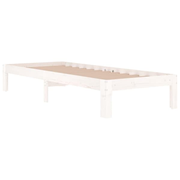 vidaXL Sengeramme hvit heltre 75x190 cm Small Single