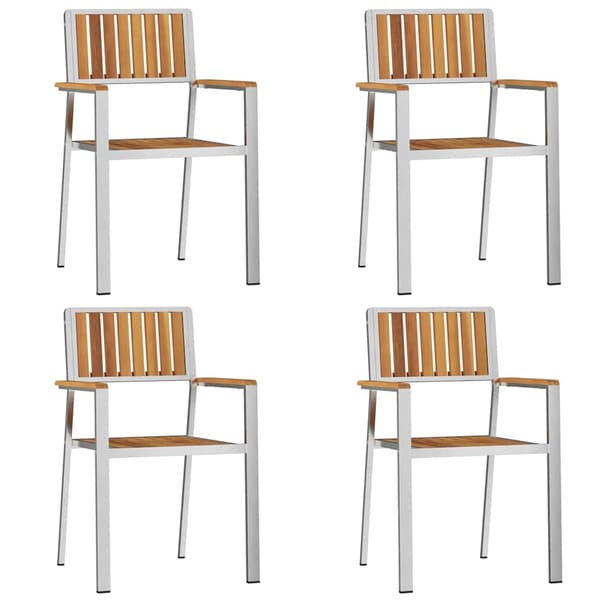 vidaXL Utendørs spisestue sett 5 pcs Brun Solid akasietre