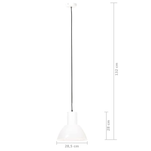 vidaXL Hengelampe 25 W hvit rund 28,5 cm E27