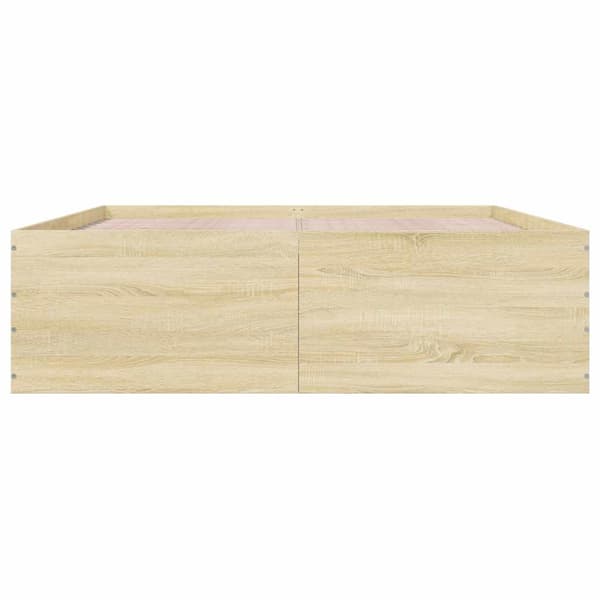 vidaXL Sengeramme sonoma eik 150x200 cm konstruert tre