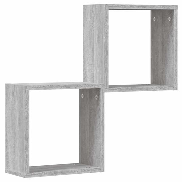 vidaXL Väggkubhyllor 2 st grå sonoma 30x15x30 cm