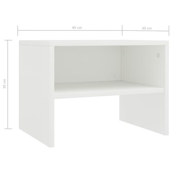 vidaXL Nattbord hvit 40x30x30 cm sponplate