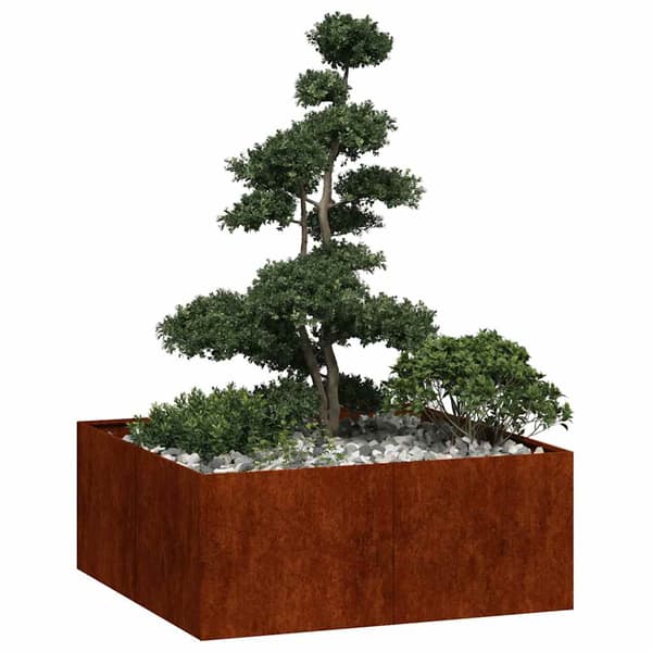 vidaXL Plantekasse rust 100x100x40 cm forvitringsstål