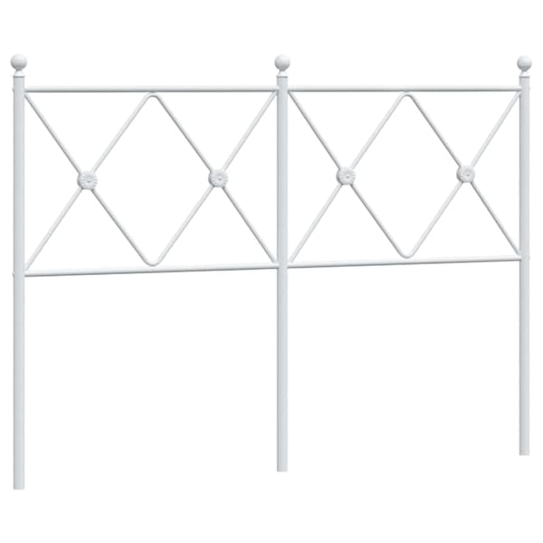 vidaXL Utskiftbar sengegavl i metall hvit 120 cm