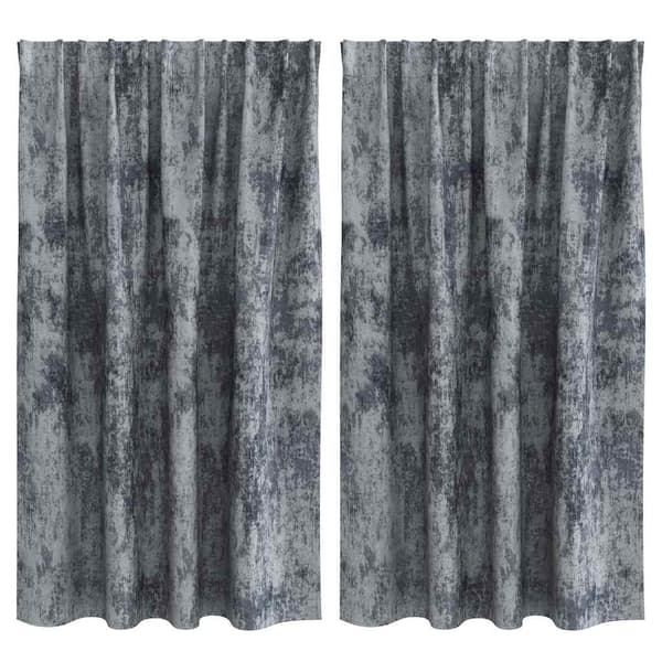 vidaXL Sammetsgardiner 2 pcs Silvergrå 140 x 140 cm Sammet