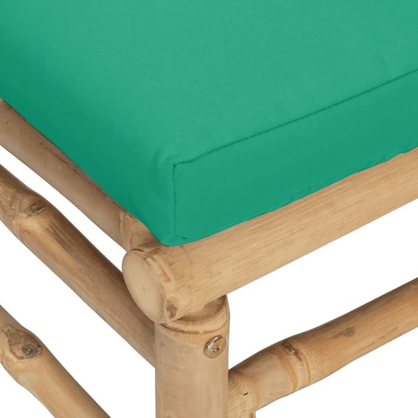 vidaXL Soffa mittdel för trädgården med grön dyna bambu