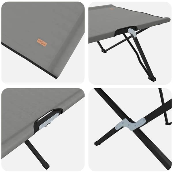vidaXL Sammenleggbar camping seng 2 pcs Grå 206 x 76 x 74 cm