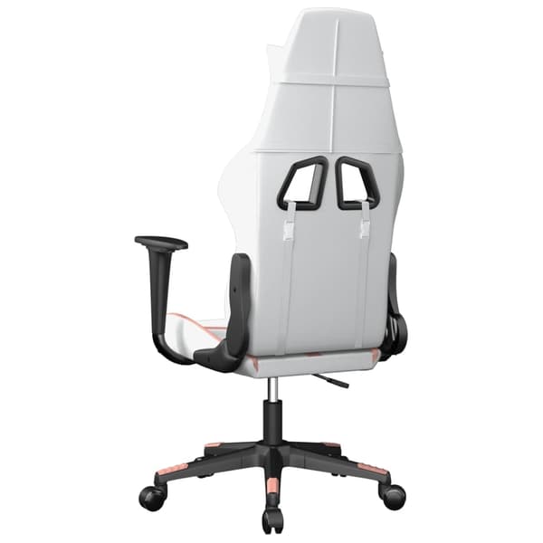 vidaXL Gamingstol vit och rosa konstläder