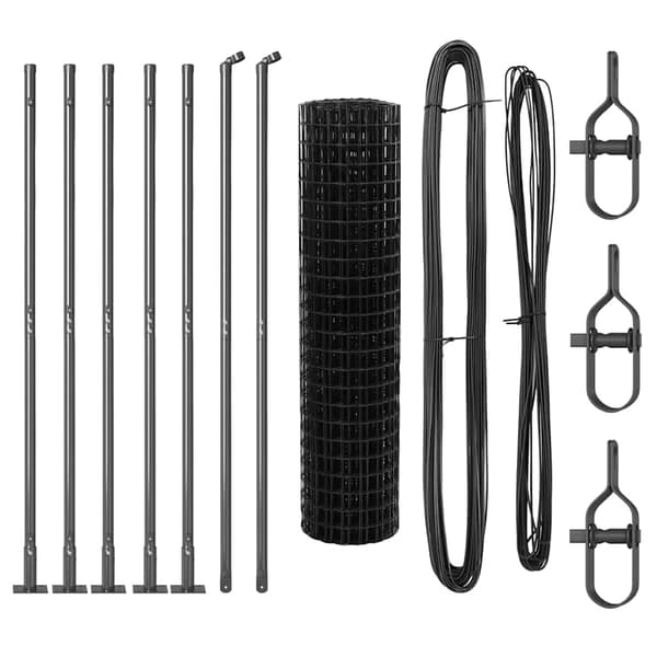 vidaXL Stängsel med stolpe Grå 1 x 10 m Stål