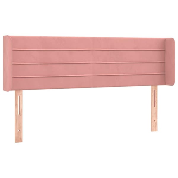 vidaXL Sänggavel LED rosa 147x16x78/88 cm sammet