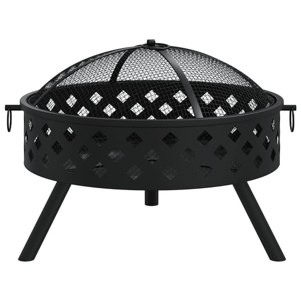 vidaXL Eldstad med eldgaffel 58 cm XXL stål