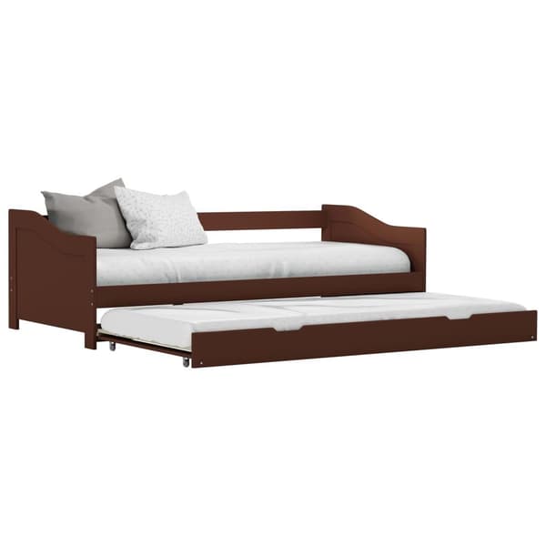 vidaXL Bäddsoffa ram furu mörkbrun 90x200 cm