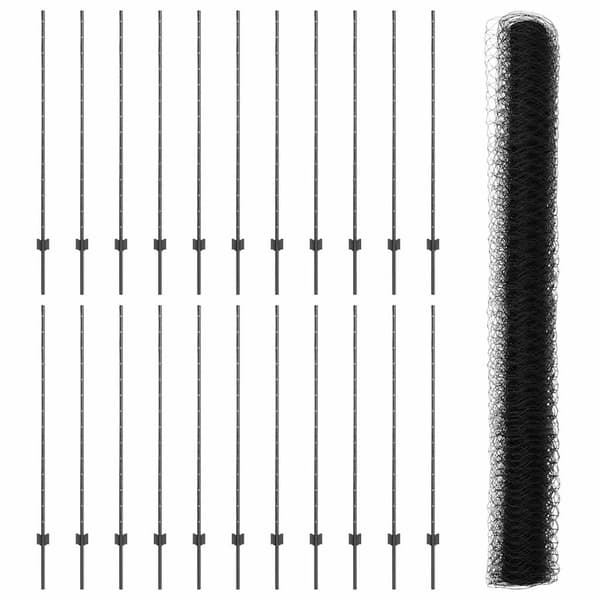 vidaXL Gjerde med innlegg. Grå 1.4 x 50 m Stål
