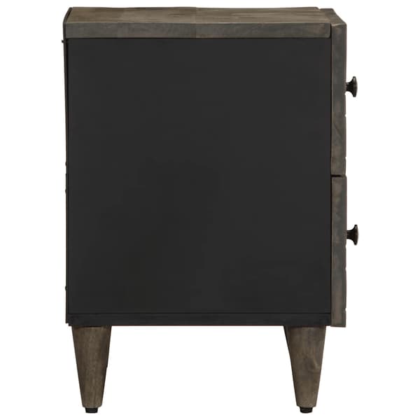 vidaXL Nattbord lysegrå 40x33x46 cm heltre mango