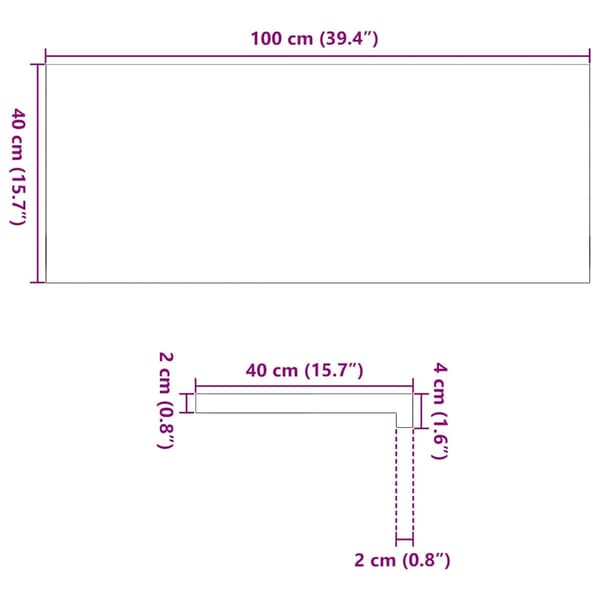 vidaXL Vinduskarmer 2 stk ubehandlet 100x40x2 cm heltre eik