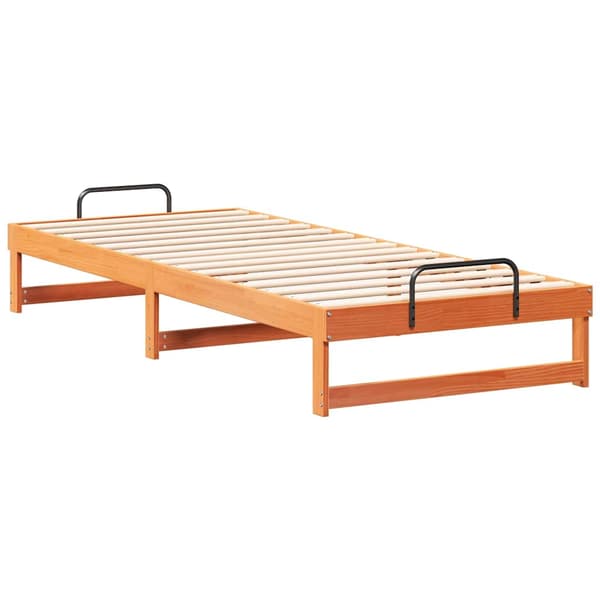 vidaXL Sängram Brun 100 x 220 cm Massiv furu