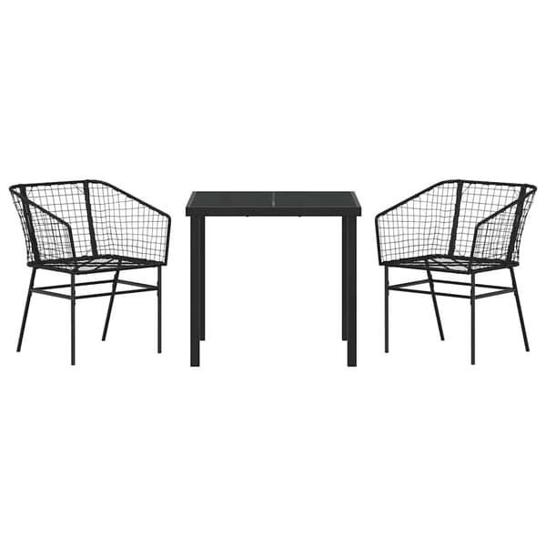 vidaXL Hage Spisegruppe 3 pcs Svart polyrotting