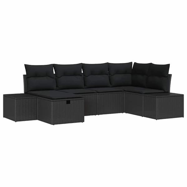 vidaXL Soffset med kudde 6 pcs konstrotting