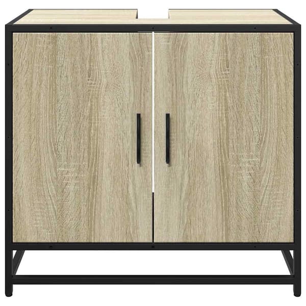 vidaXL Baderomsskap Sonoma eik 65x33x60 cm konstruert tre