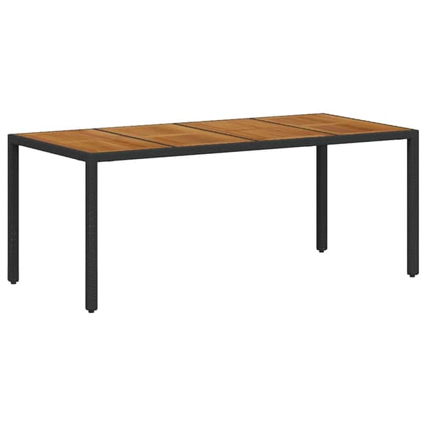 vidaXL Trädgårdsmöbelset 9 pcs Svart konstrotting