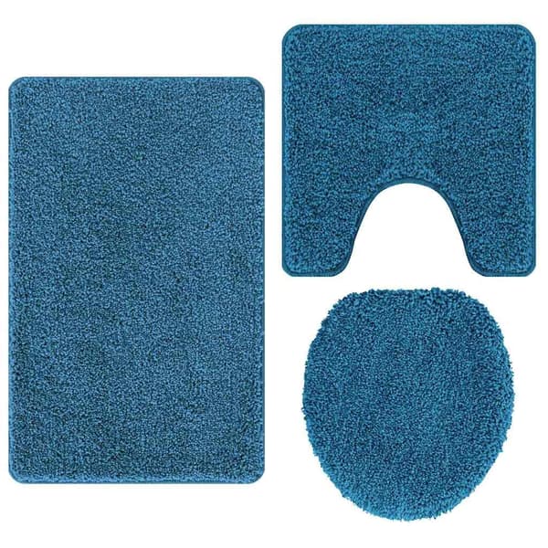 vidaXL Badematte 3 pcs Blå 50 x 50 cm Polypropen
