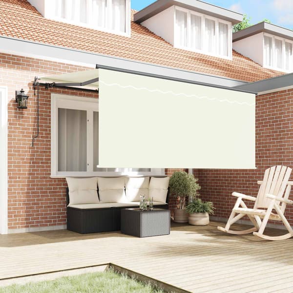 vidaXL Utfällbar markis Kräm 300 x 200 cm tyg
