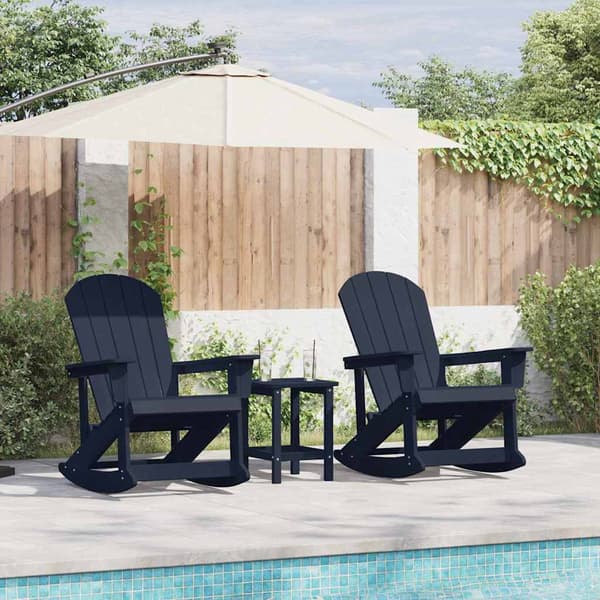 vidaXL Adirondack Gungstolar 2 pcs Mörkblå HDPE