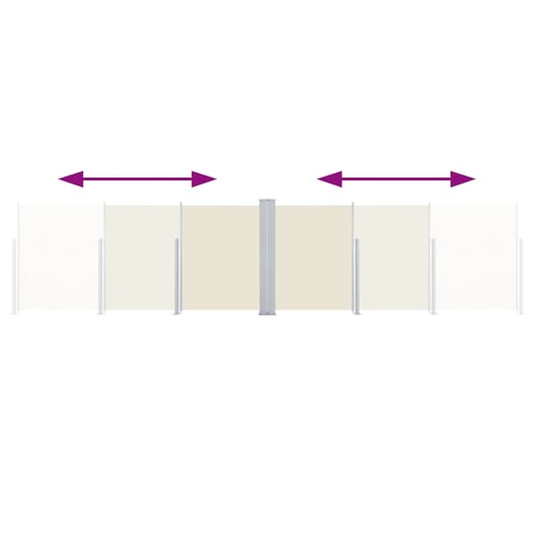 vidaXL Uttrekkbar sidemarkise 100x600 cm kremhvit