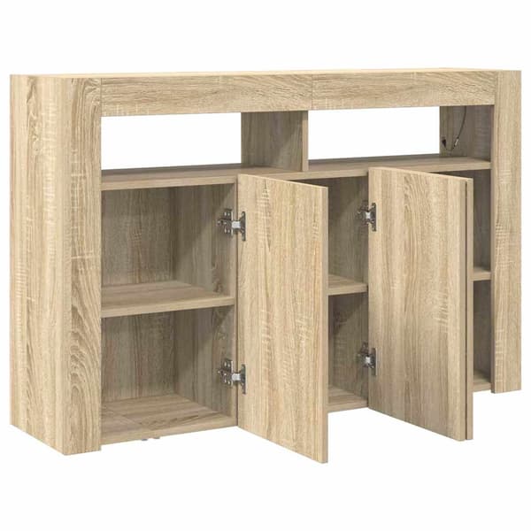 vidaXL Serviesskap Sonoma eik 116 x 30 x 75 cm Konstruert tre
