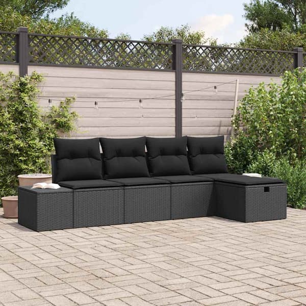 vidaXL Soffset med kudde 6 pcs konstrotting