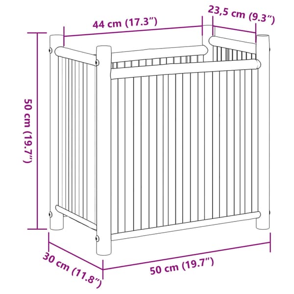 vidaXL Odlingslåda 50x30x50 cm bambu