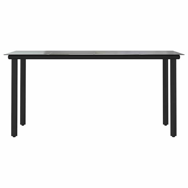vidaXL Trädgårdsmatgrupp 5 delar svart polyrotting glas